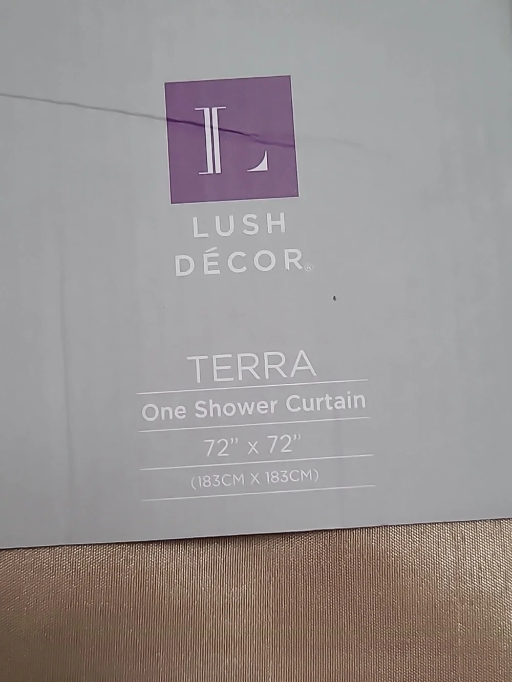 New! Lush Decor Terra Shower Curtain 72 x 72 in rich beige and brown